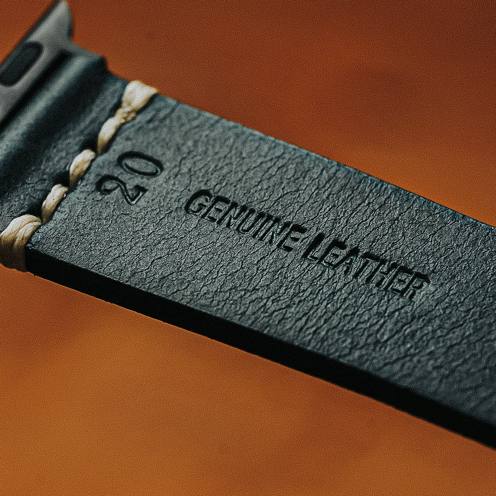 Apple Strap Blue Leather Black