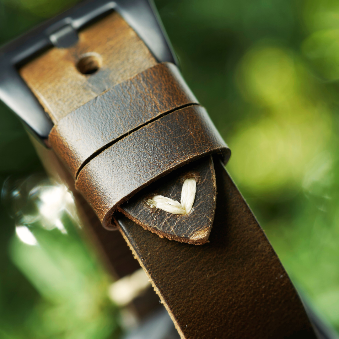 men's Apple Watch band in brown leather