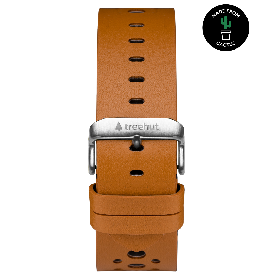 22mm Ochre Brown Cactus Leather Band For Men