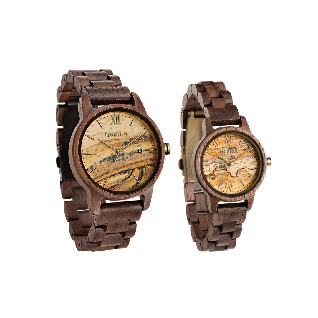 Couples Odyssey Sandstone Couples Wooden Watch