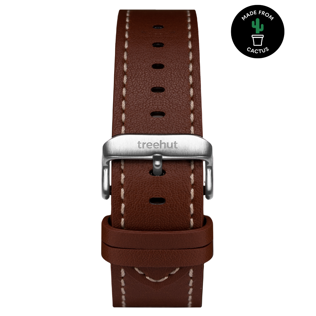 20mm Brown Cactus Leather Band for Men