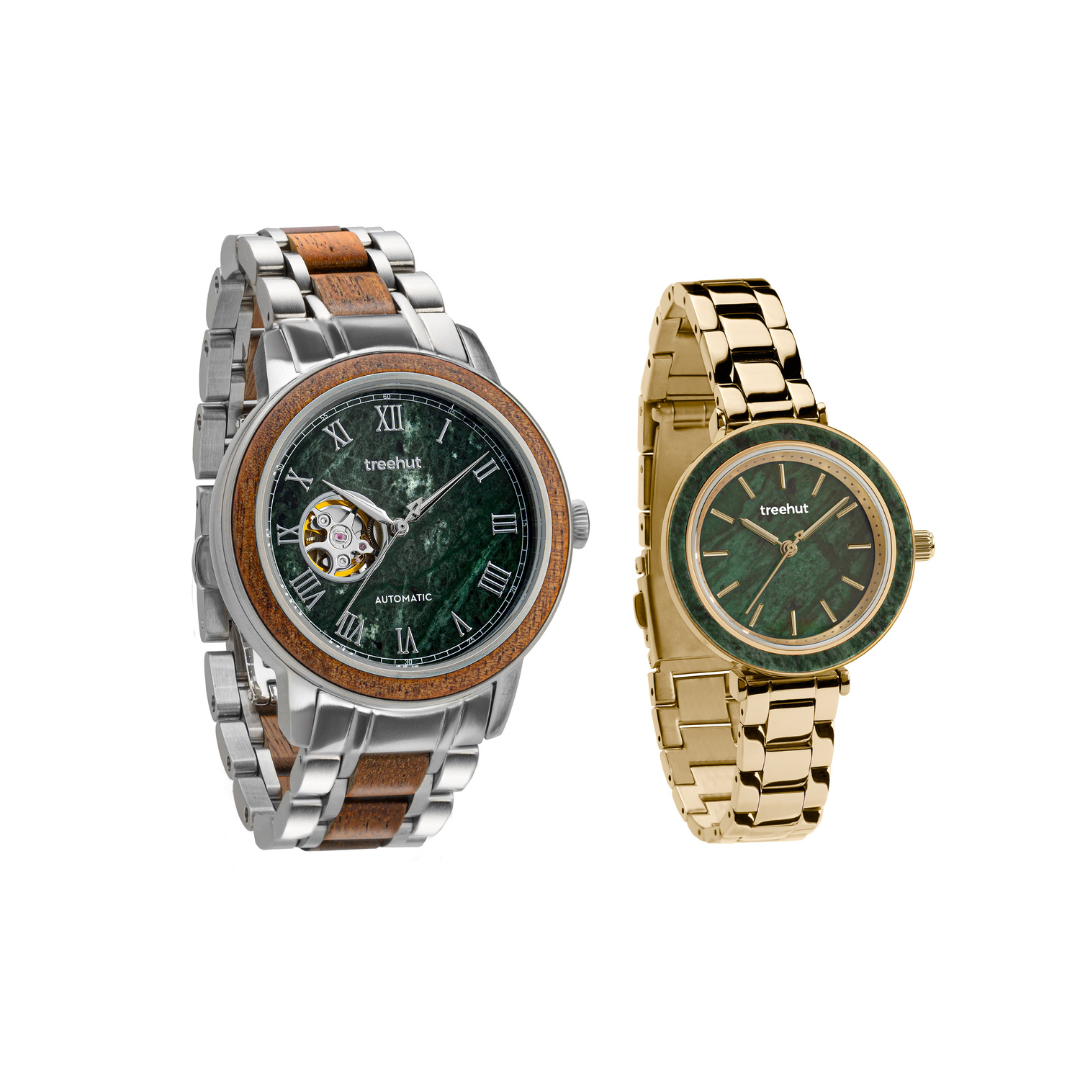 Couples Green Marble Couples Marble Watch