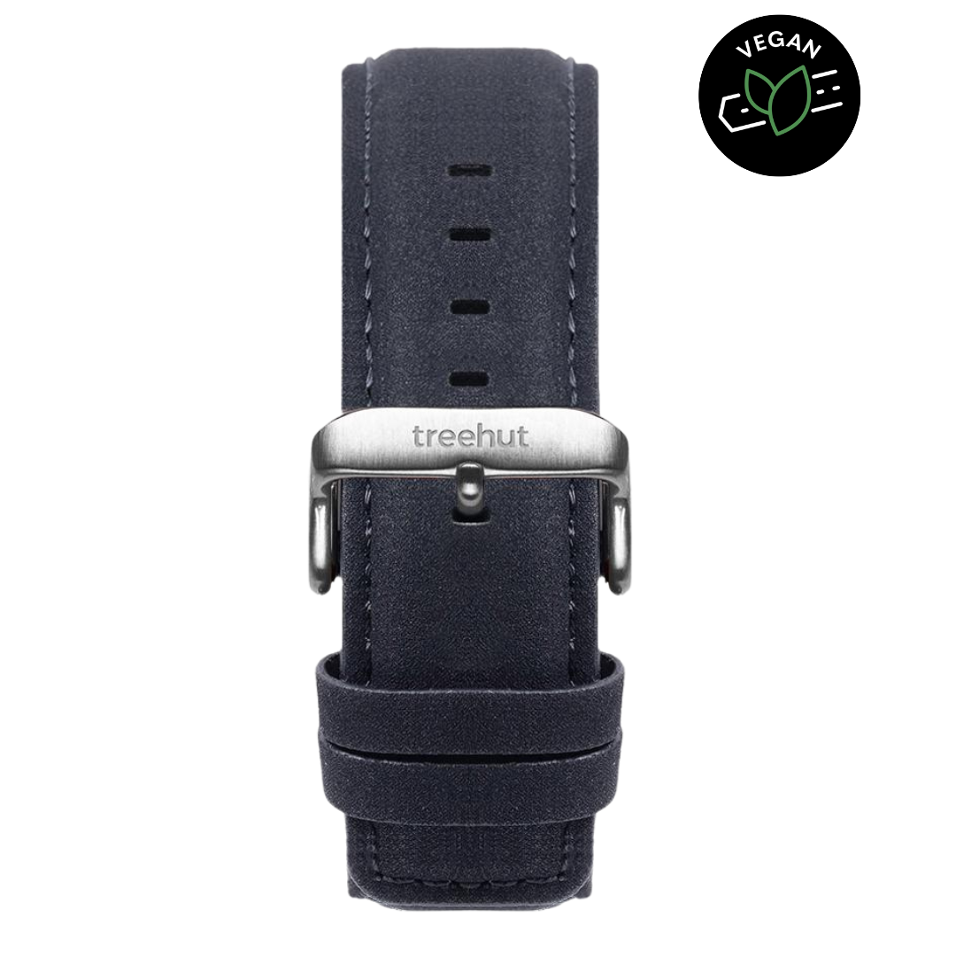 20mm Black Vegan Leather Band For Men