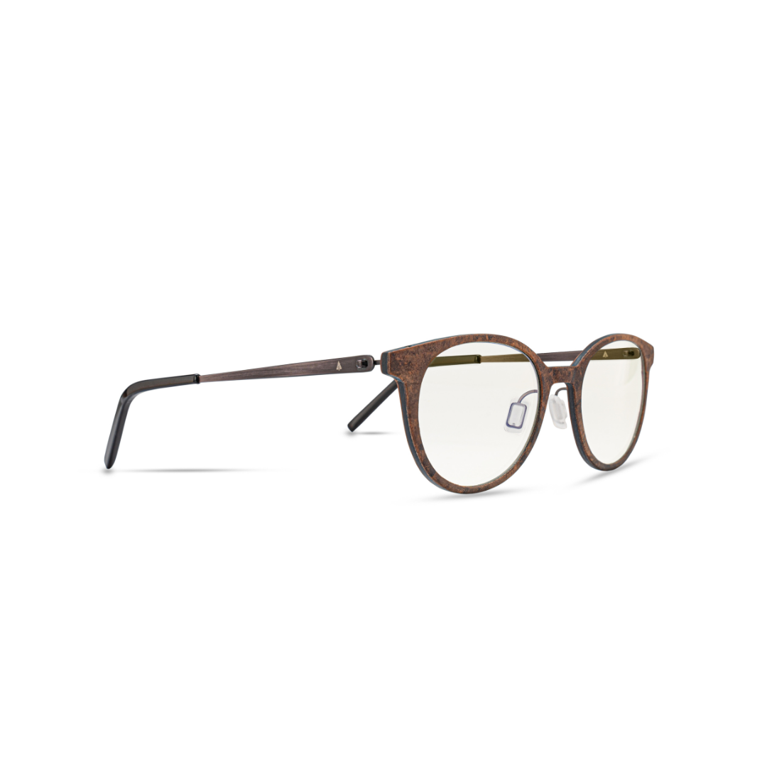 Mist Walnut Burl blue light wood glasses