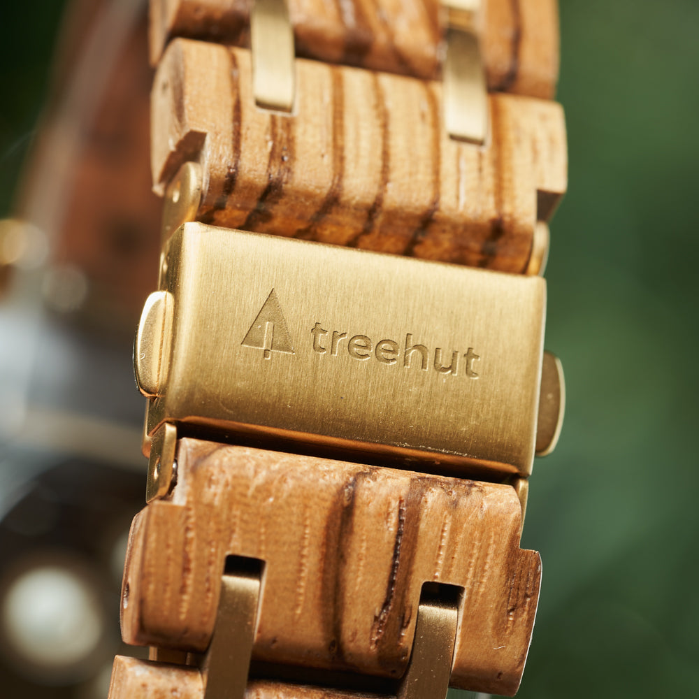 Apple Strap Zebrawood Gold