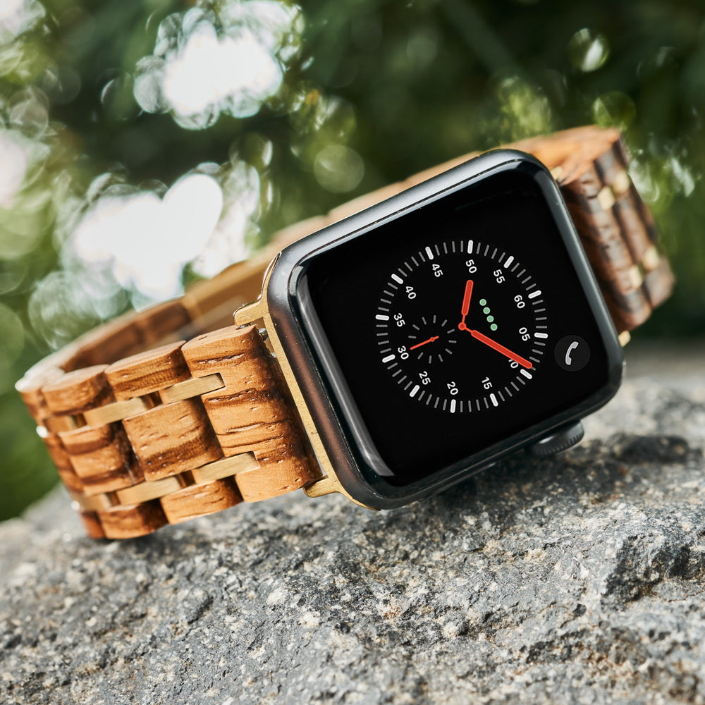 Apple Strap Zebrawood Gold