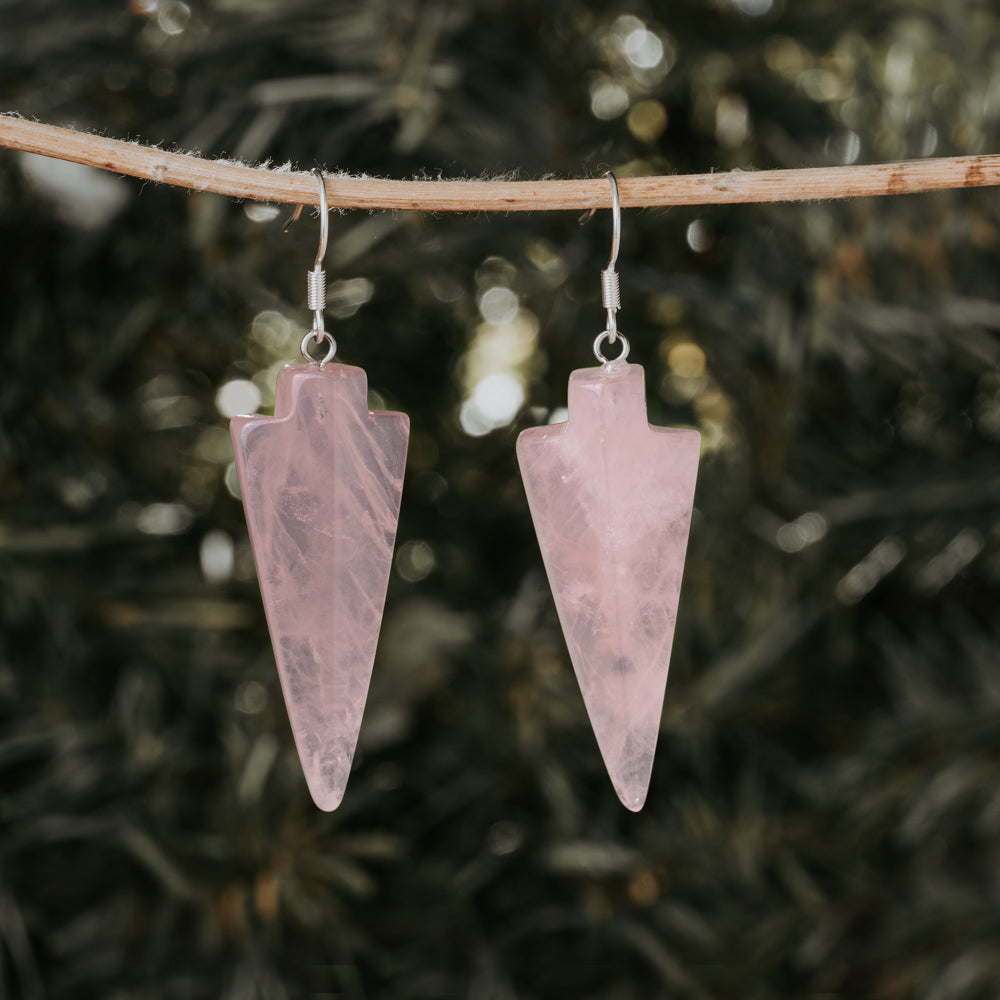 rose heart earrings