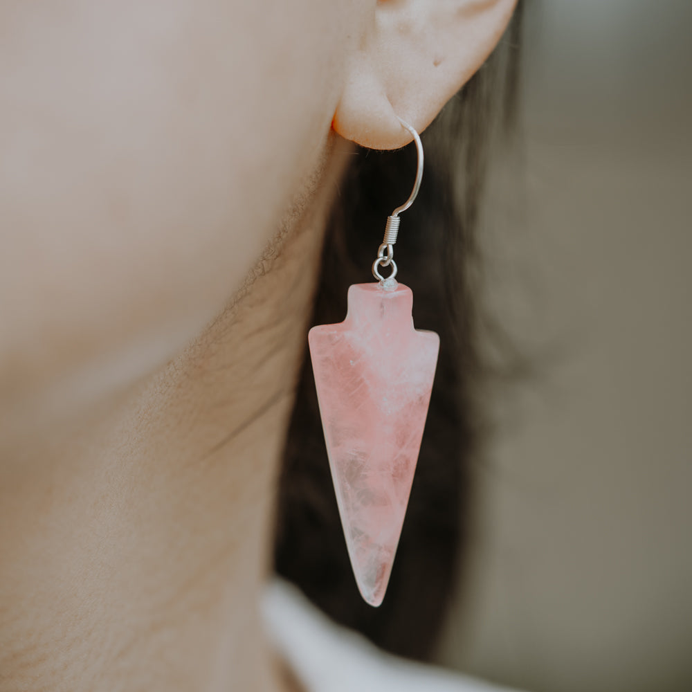 rose heart earrings