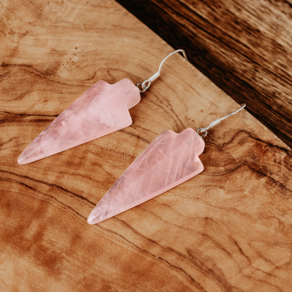 rose heart earrings