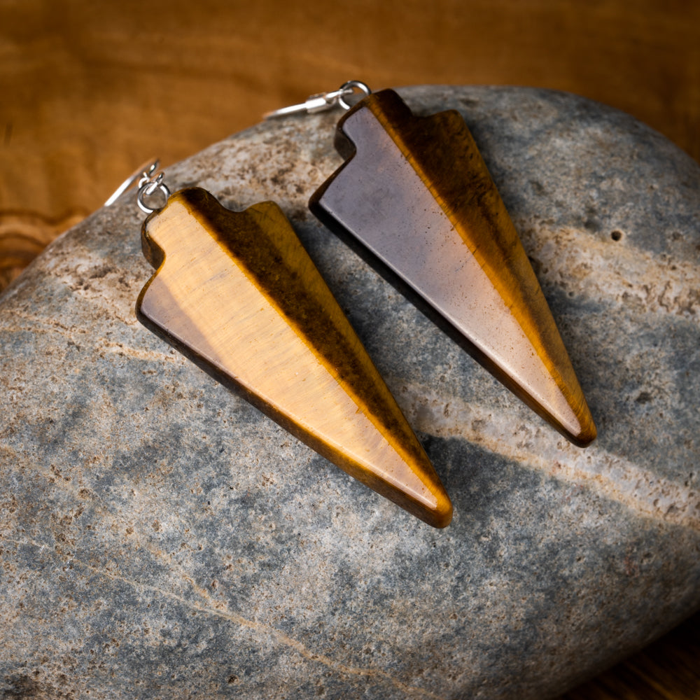 tiger eye stone dangle earrings
