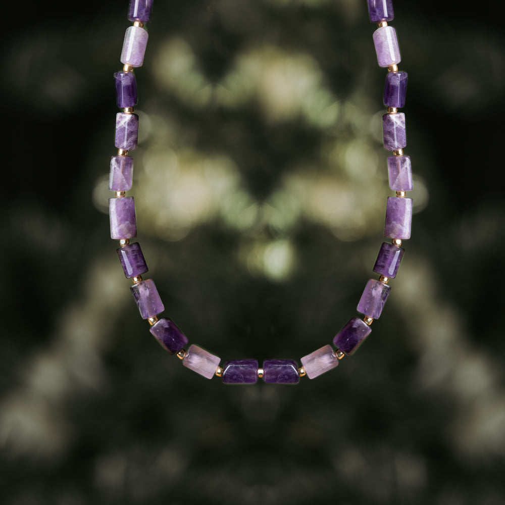 purple stone necklace