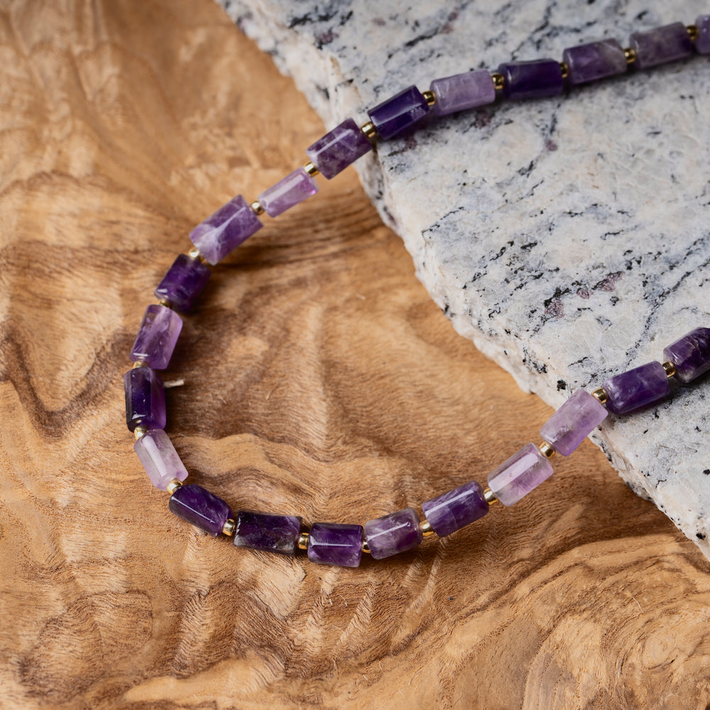 purple stone necklace