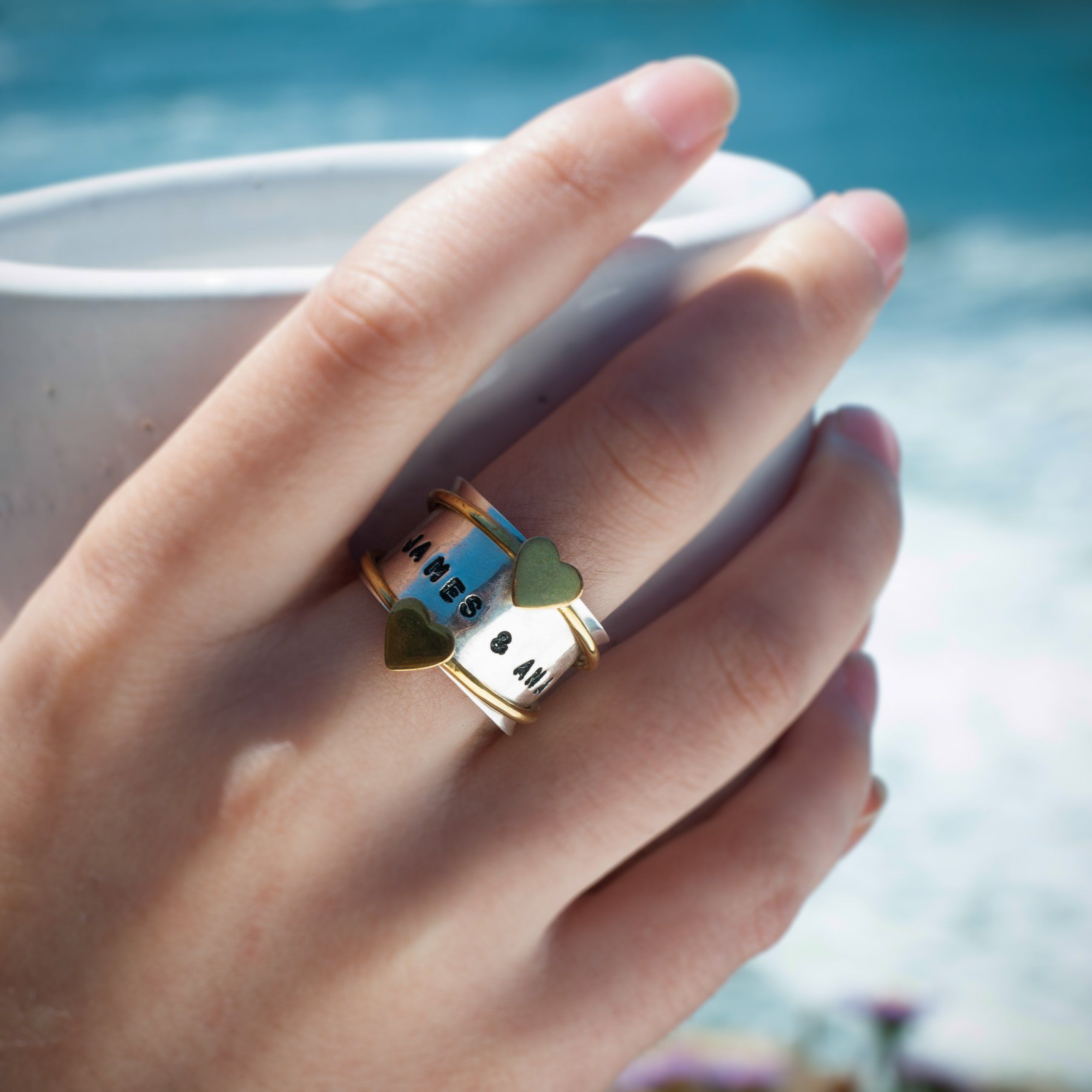 silver spinner rings for women