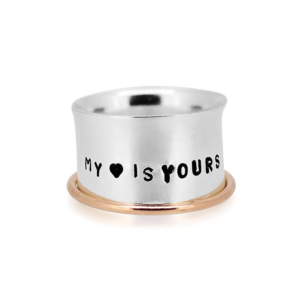 Engraved Heart Spinner Ring