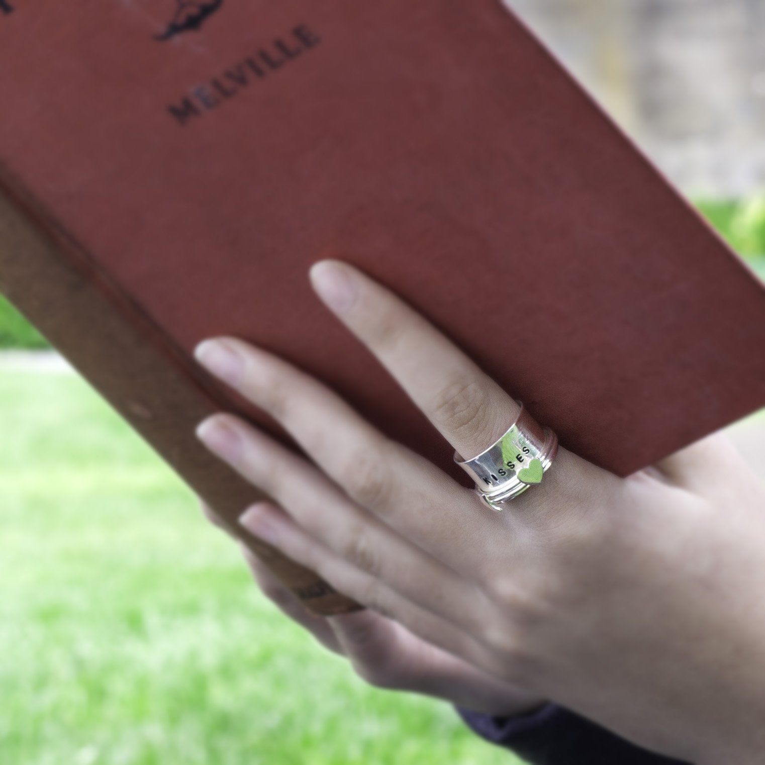 heart spinner ring for women