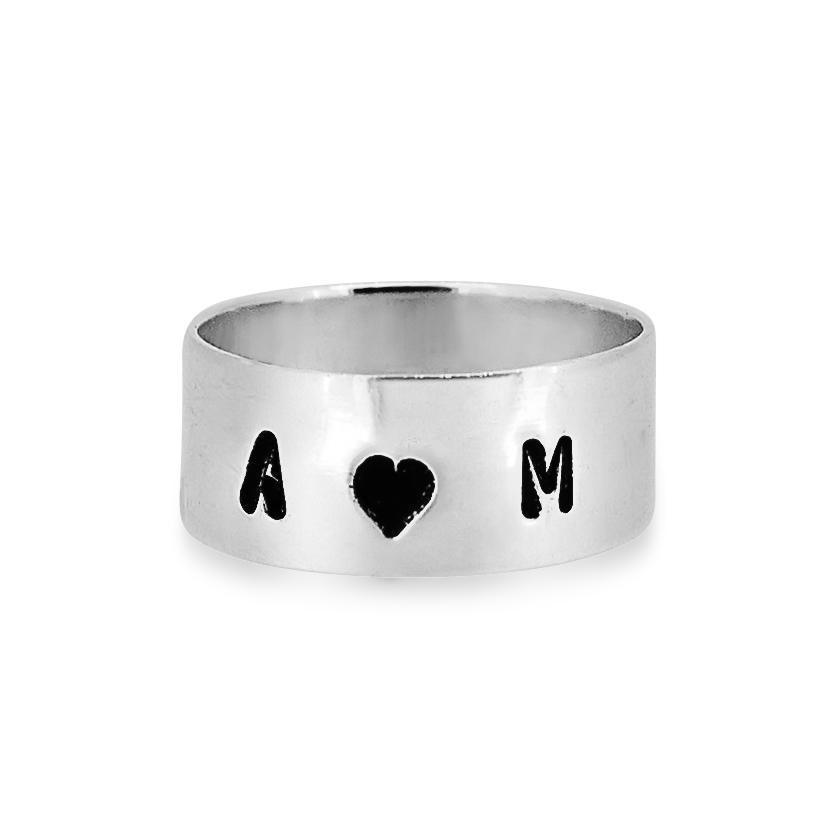 engraved silver ring for women