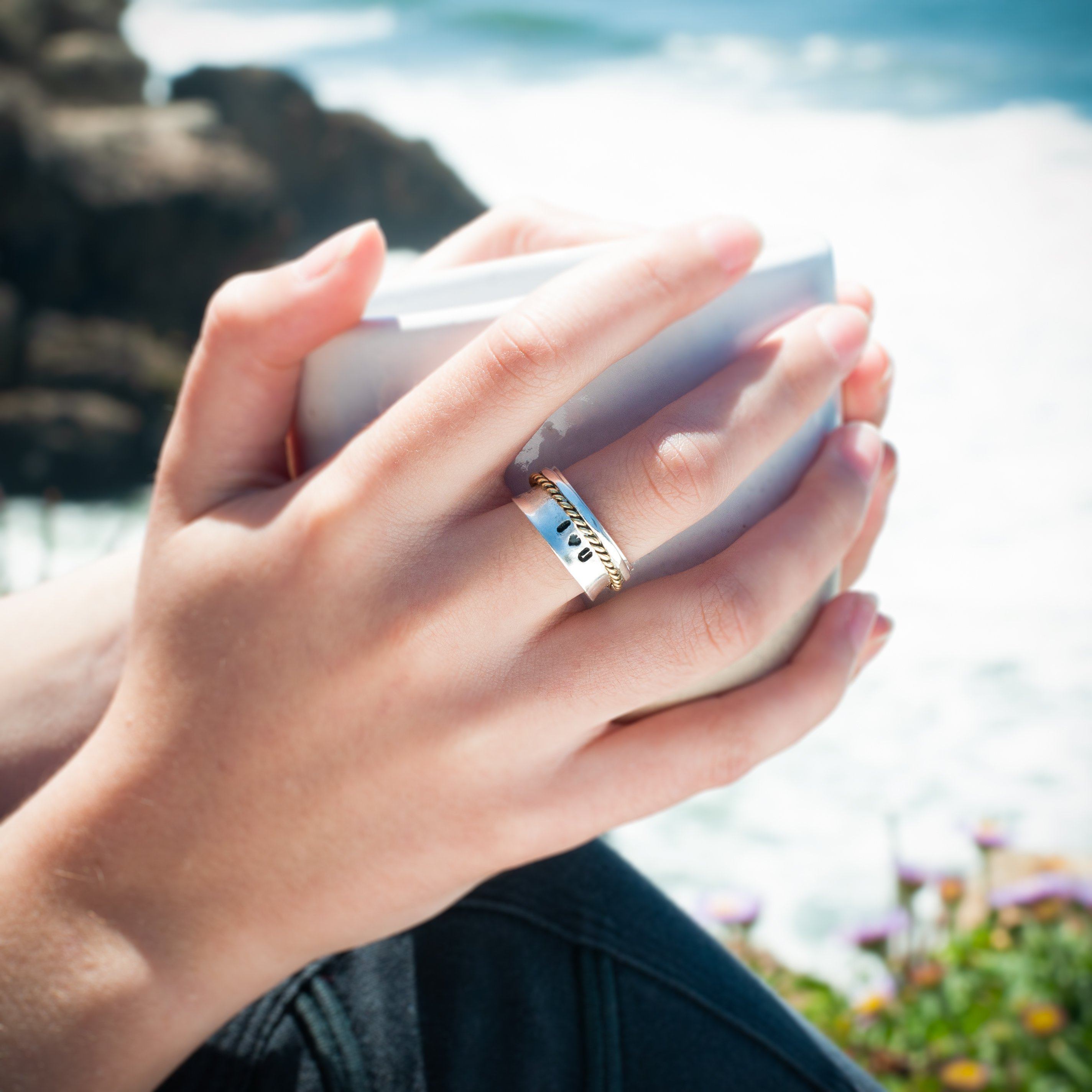 Twisted Love Spinner Ring Women's Engraved Ring