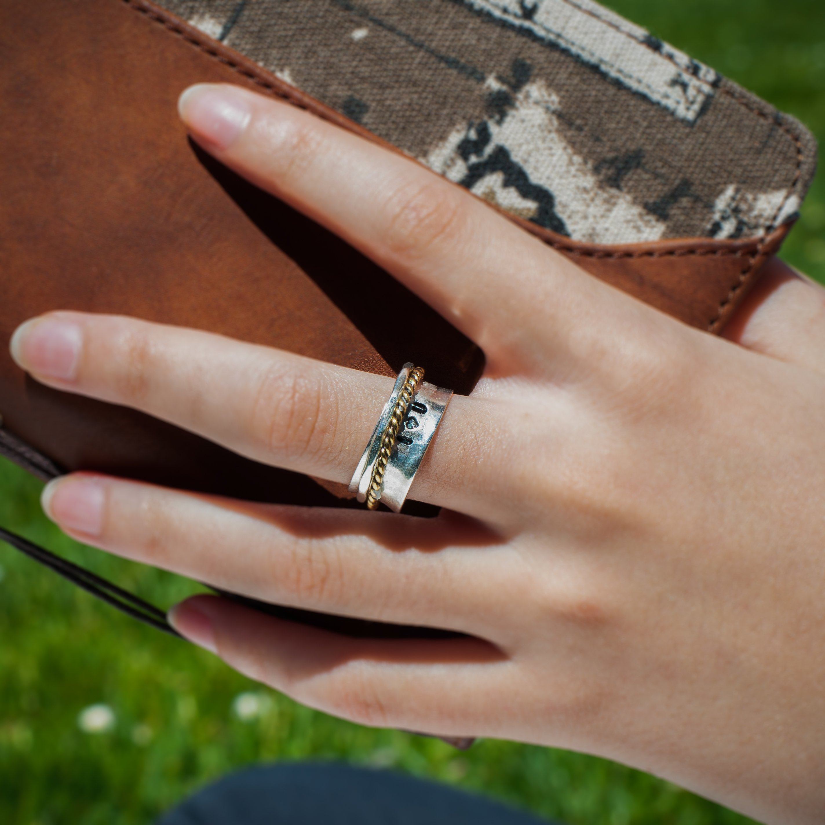 Twisted Love Spinner Ring Women's Engraved Ring