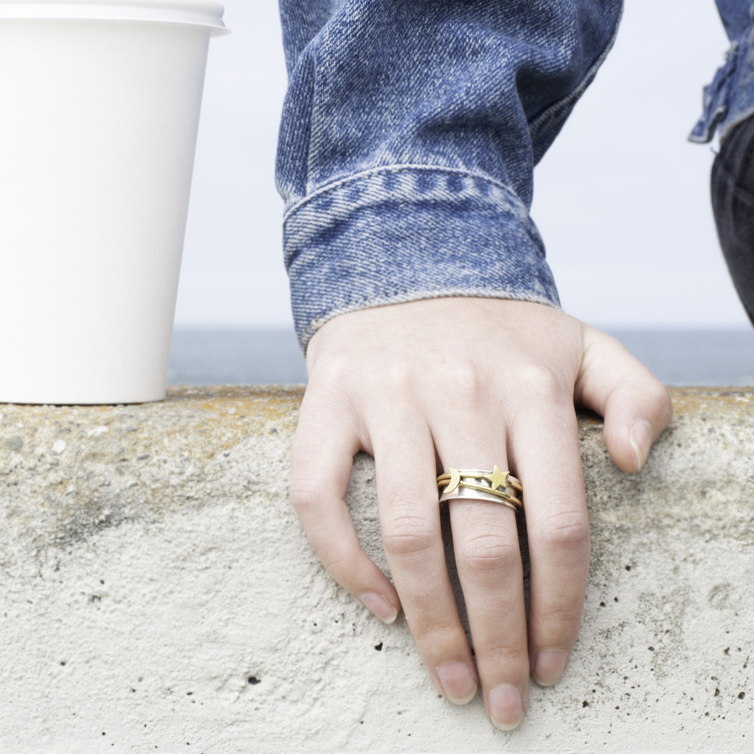 Star-Crossed Lovers Spinner Ring Women's Engraved Ring