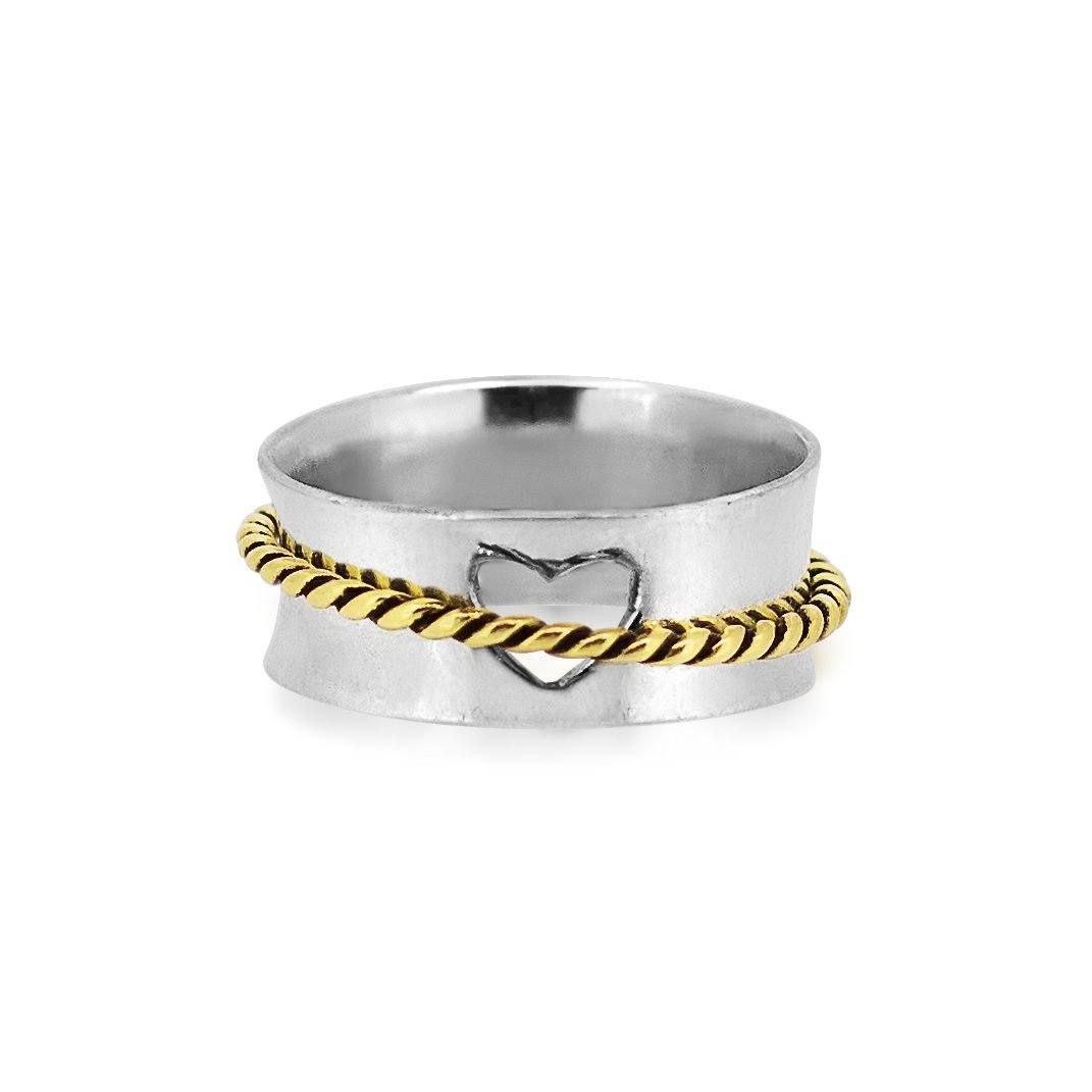 Intertwined Love Spinner Ring Women's Engraved Ring