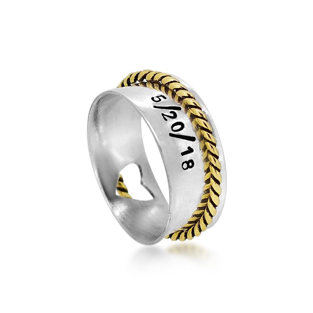 Intertwined Love Spinner Ring Women's Engraved Ring
