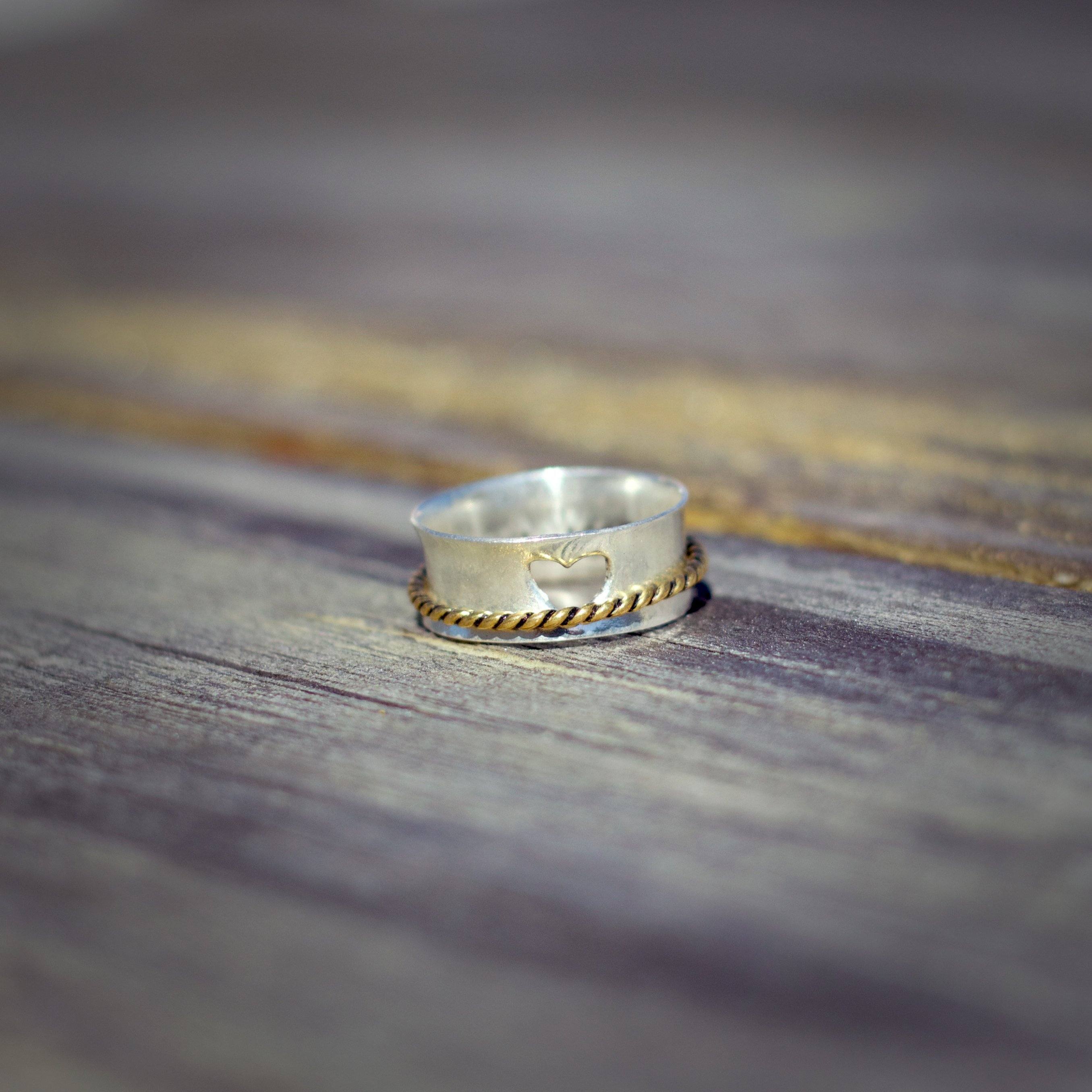 Intertwined Love Spinner Ring Women's Engraved Ring