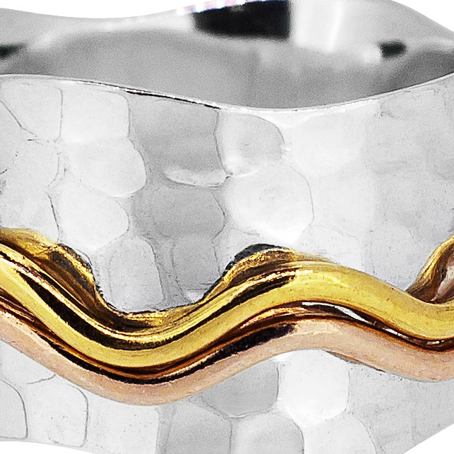 Ocean Wave Spinner Ring Women's Engraved Ring
