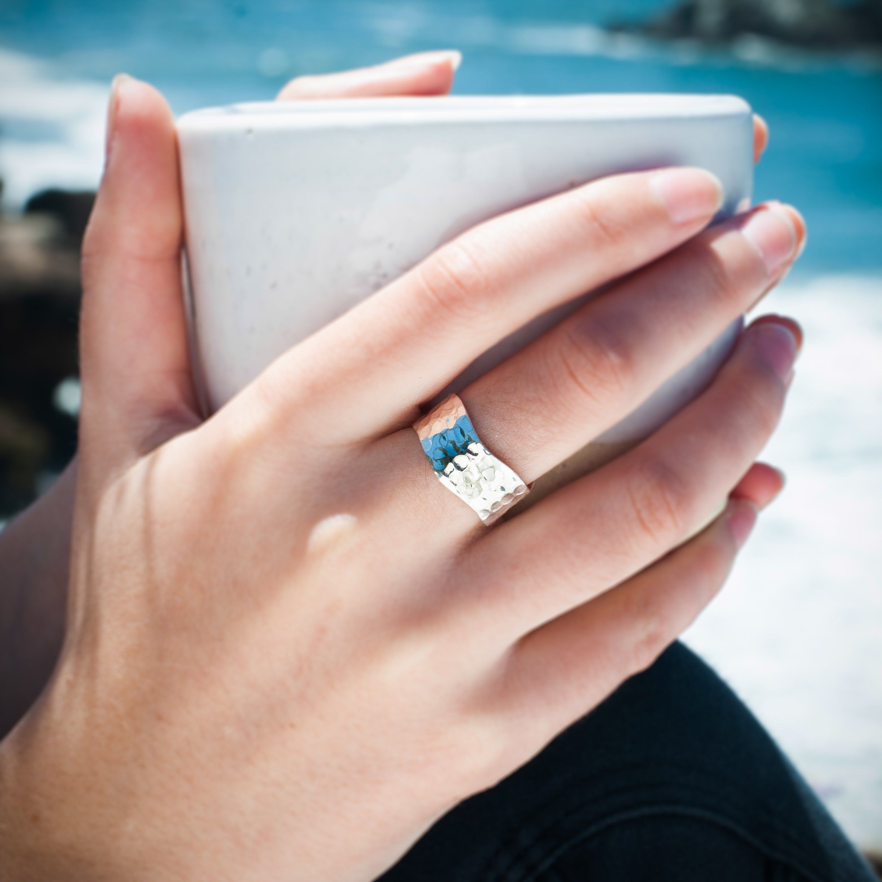 Harmony Silver Ring Women's Engraved Ring