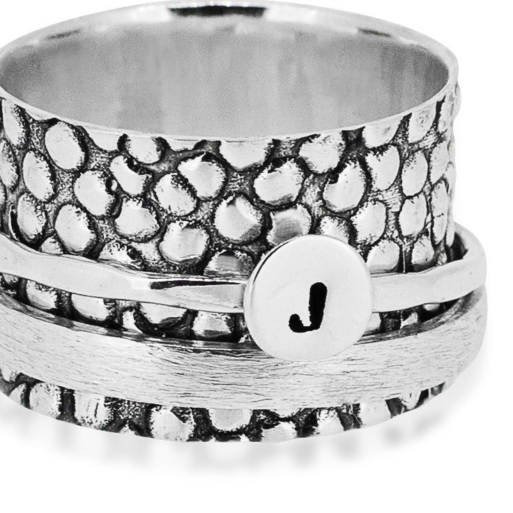 Stingray Initial Ring Women's Engraved Ring