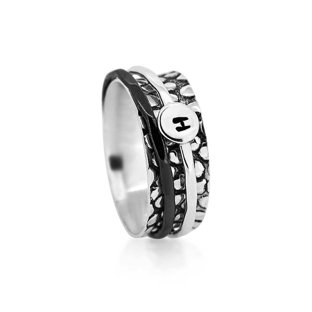 Armor Initial Ring Women's Engraved Ring