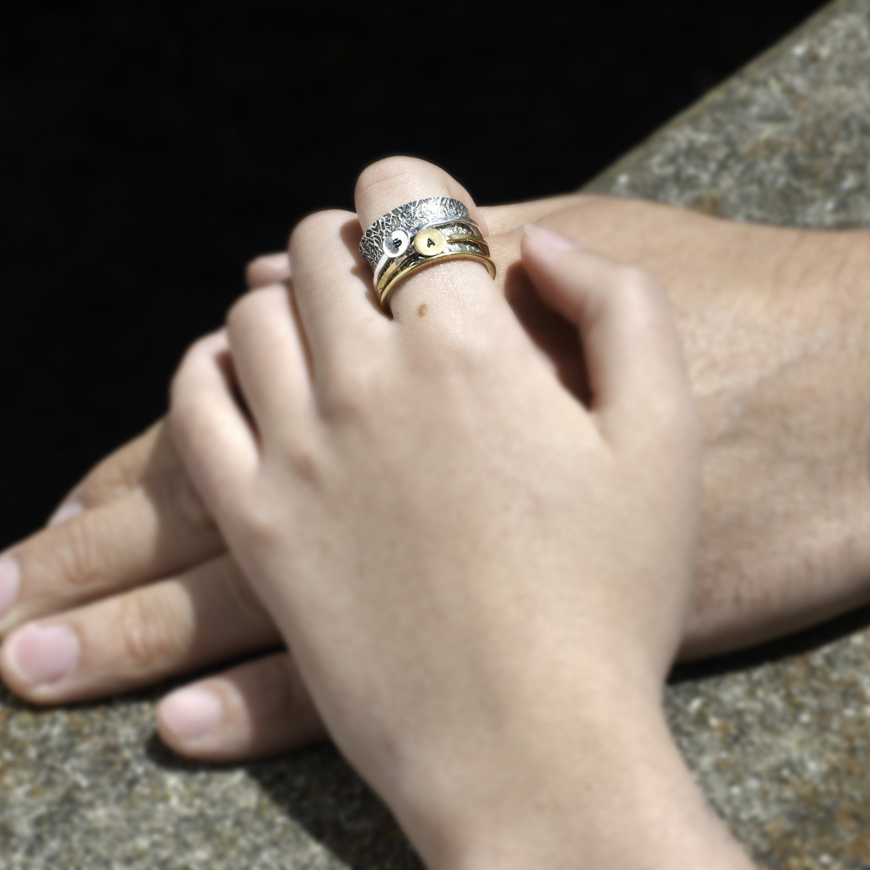 Devotion Initial Ring Women's Engraved Ring