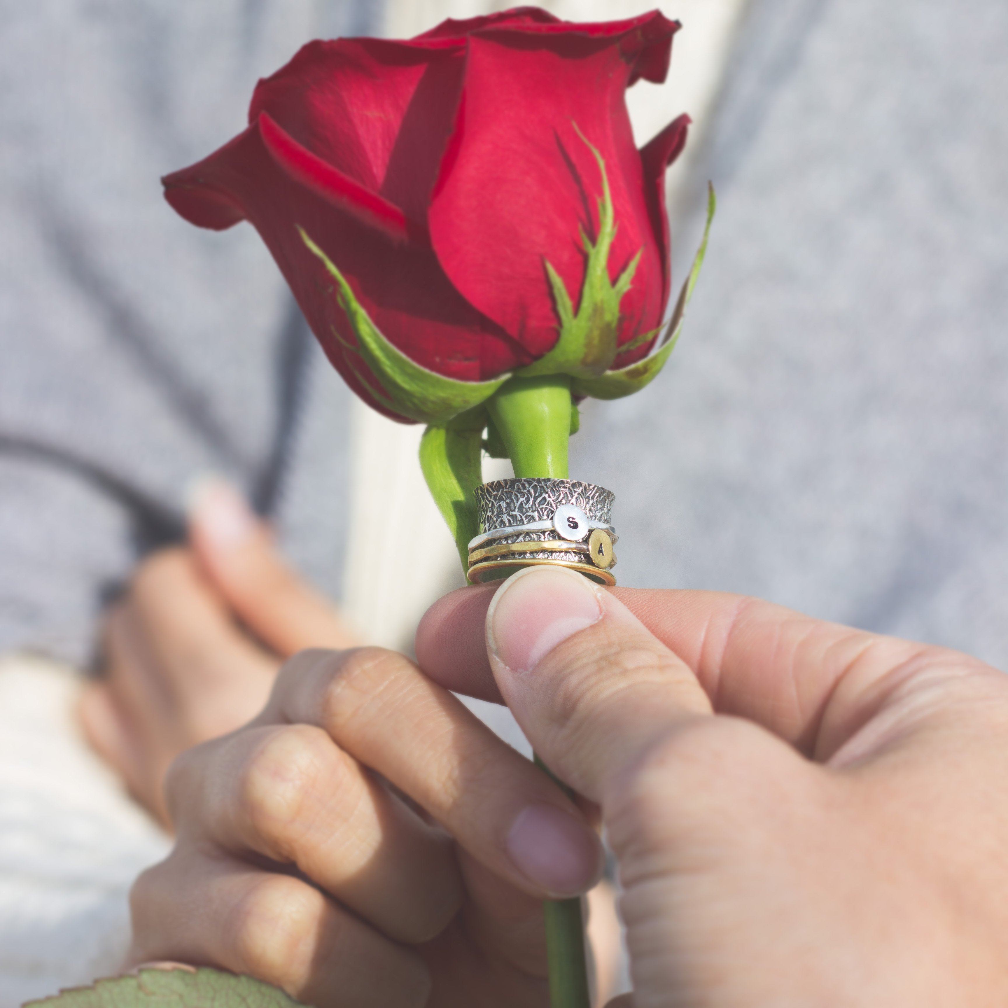 Devotion Initial Ring Women's Engraved Ring