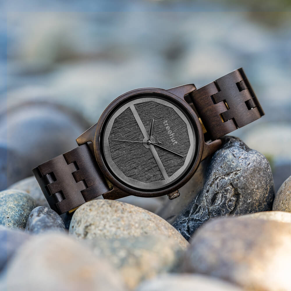 Summit Stone Ebony Monochrome Men's Wooden Watch