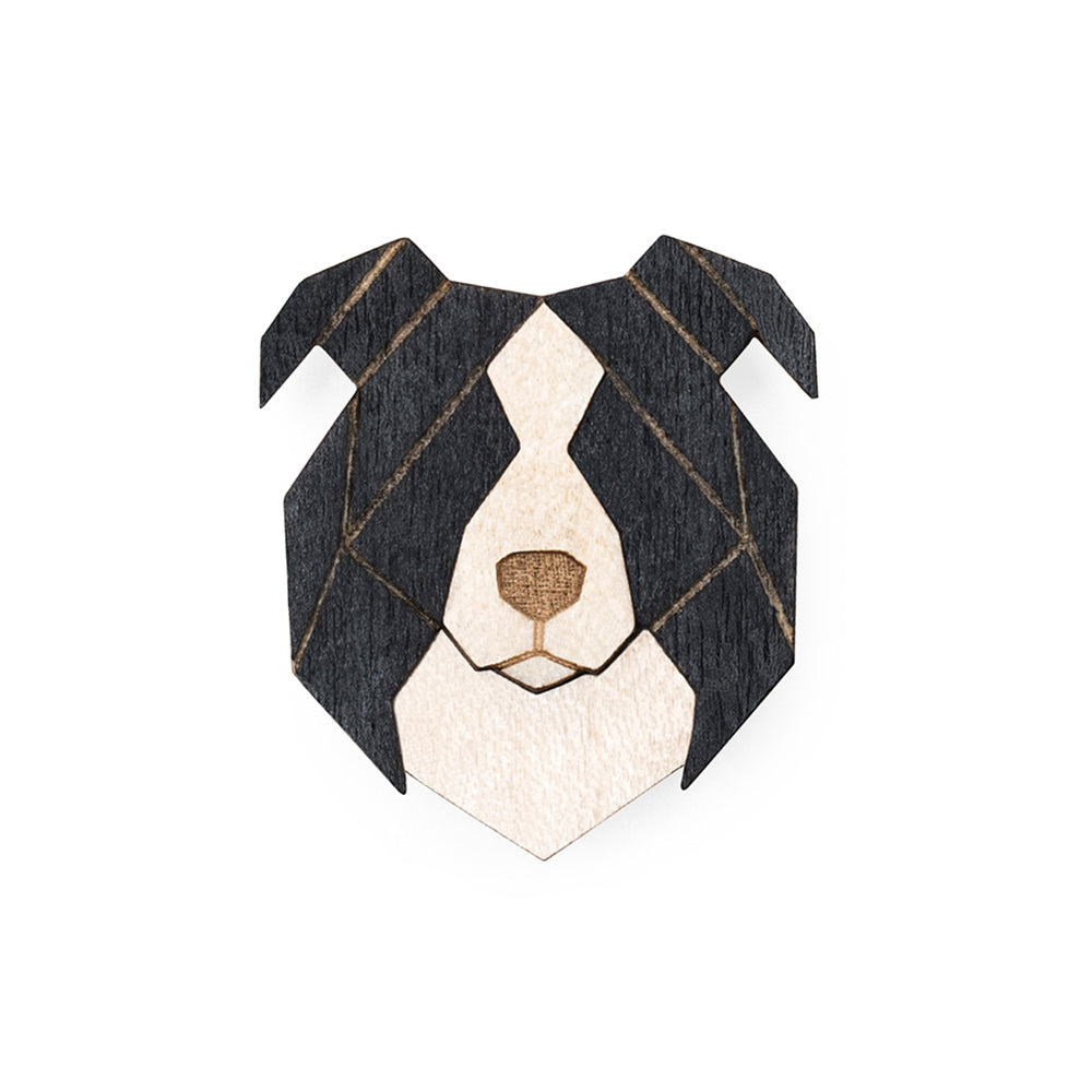 Wooden Border Collie Pin Accessories