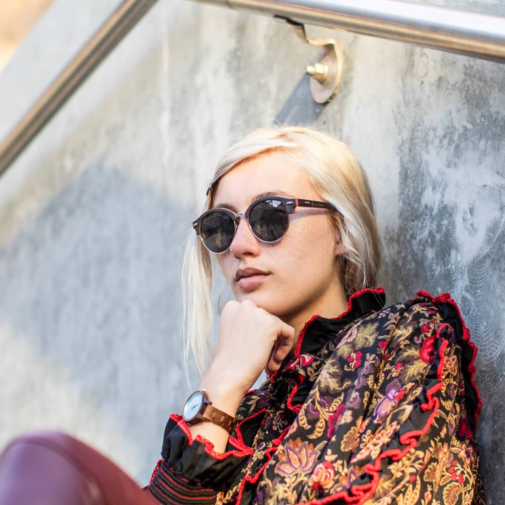 wooden sunglasses in gift set for women