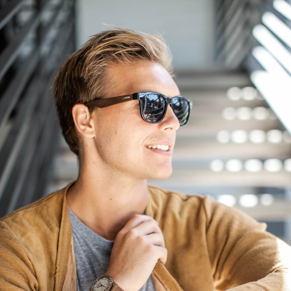 Bali 62 Black Men's Wooden Sunglasses