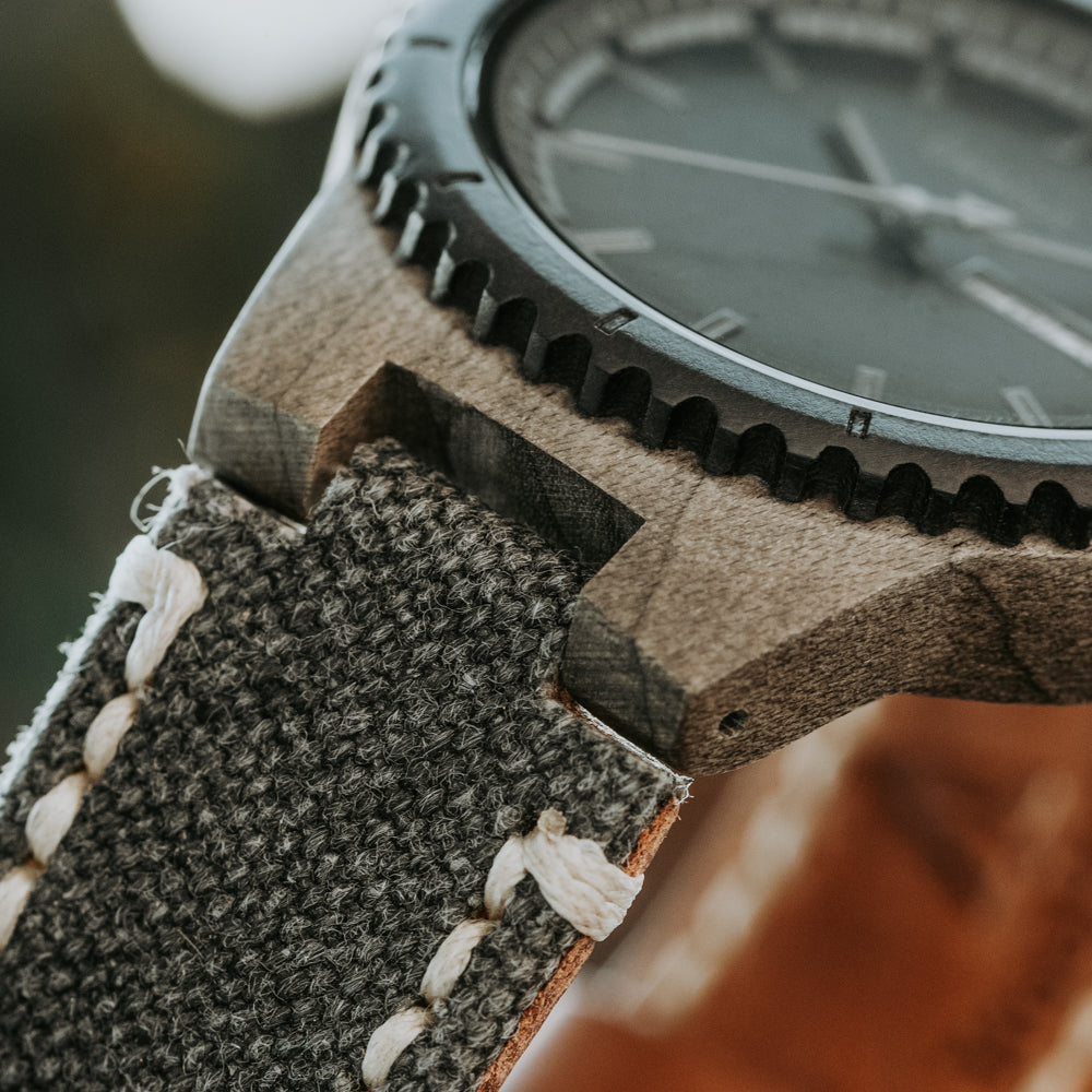 Classic Day-Date Black Denim Men's Wooden Watch
