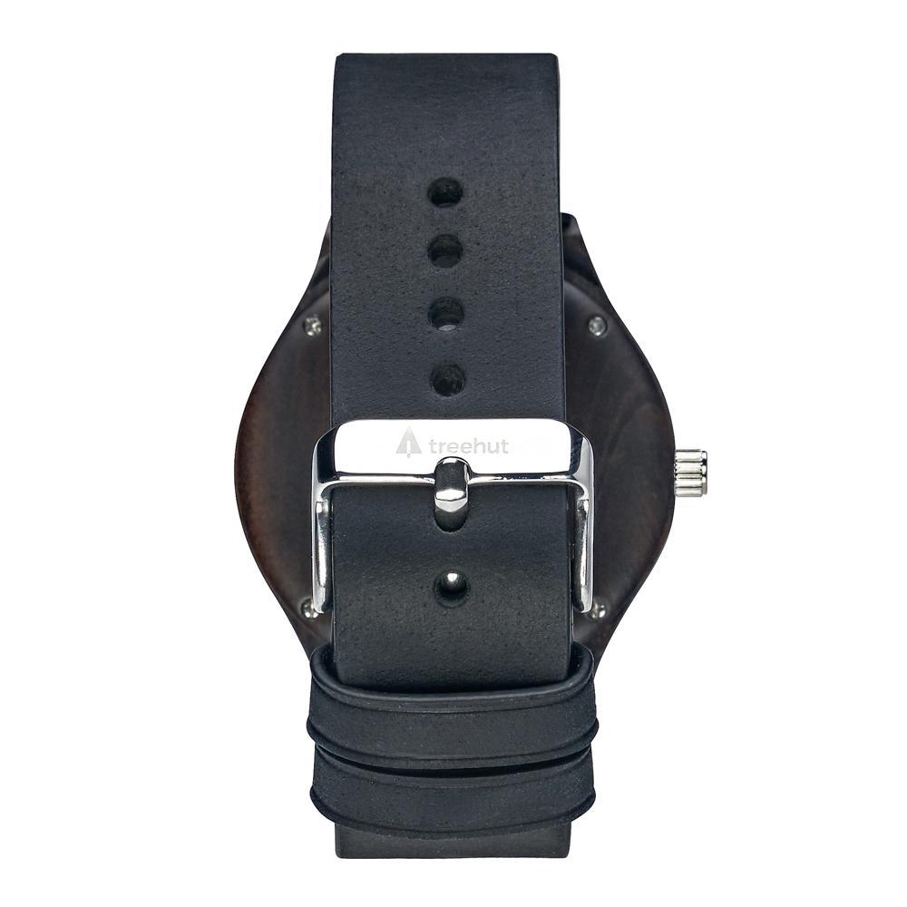 Classic Ebony Silver Oak Blue Men's Wooden Watch