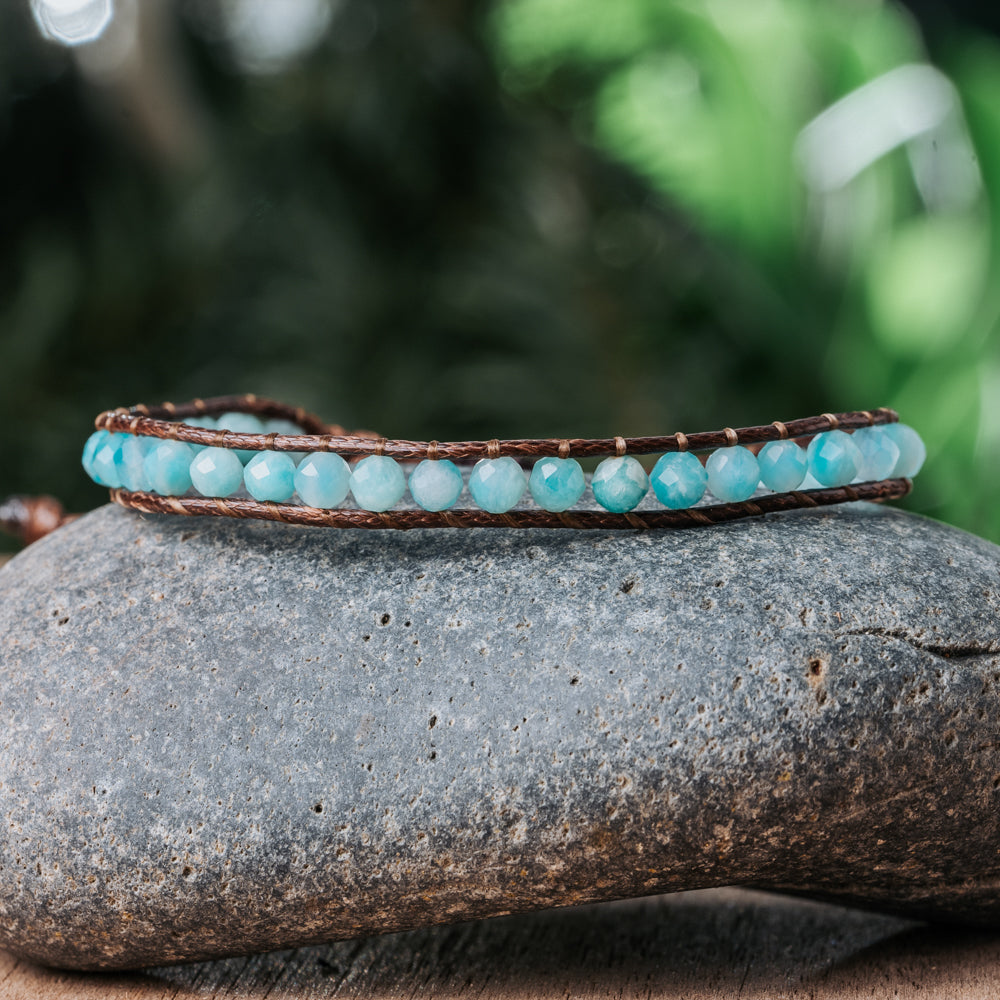 Amazonite Single Wrap Bracelet for Women