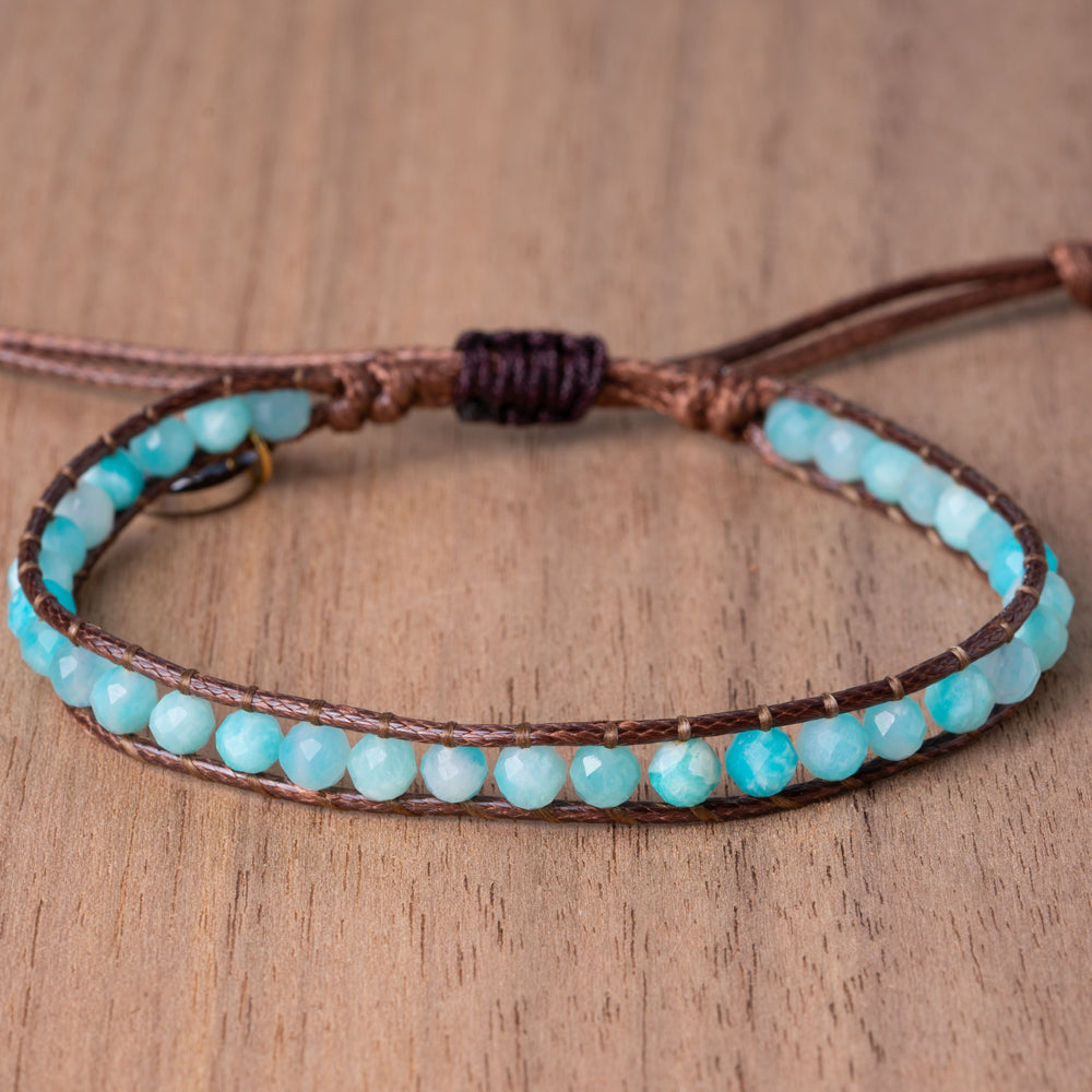 Amazonite Single Wrap Bracelet for Women