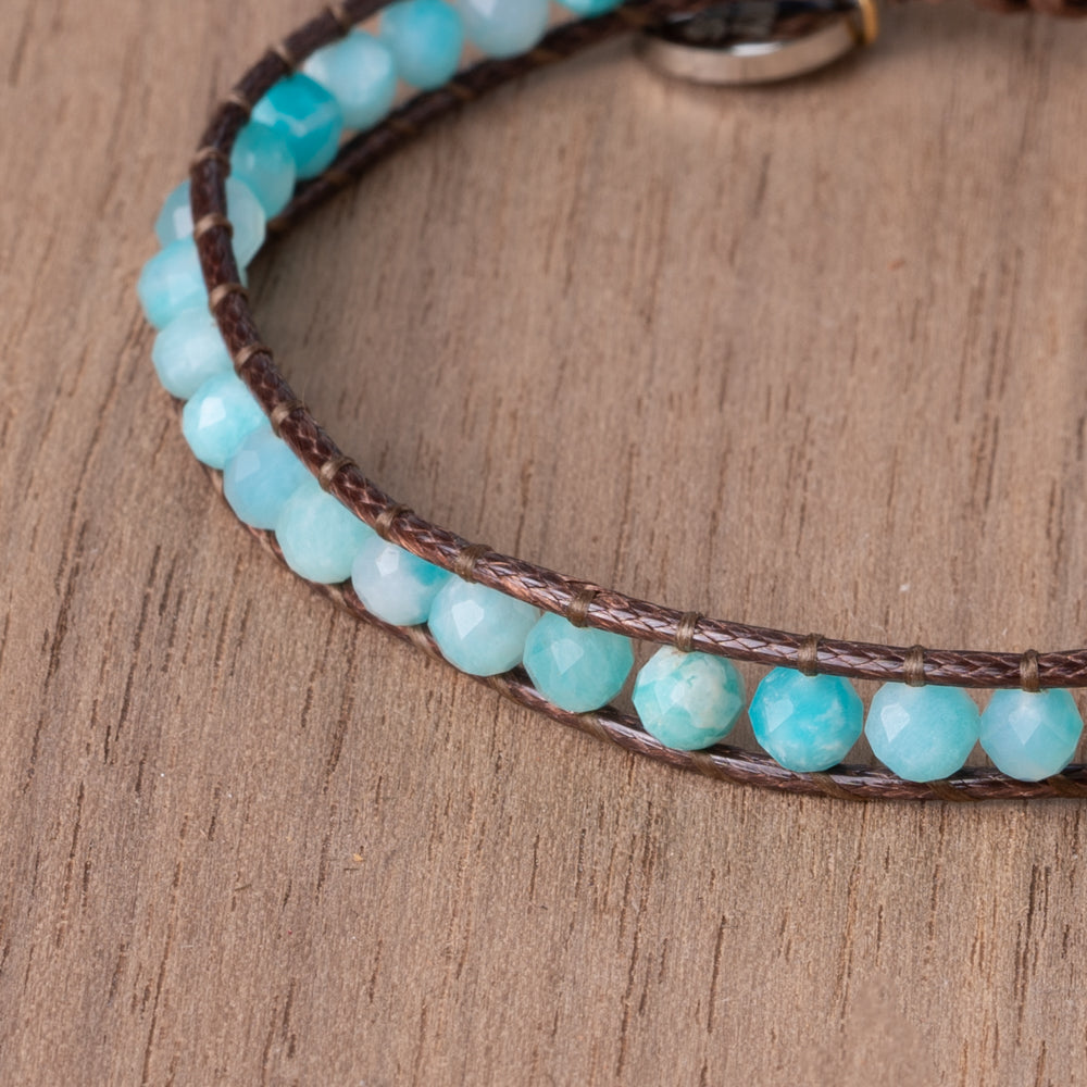 Amazonite Single Wrap Bracelet for Women