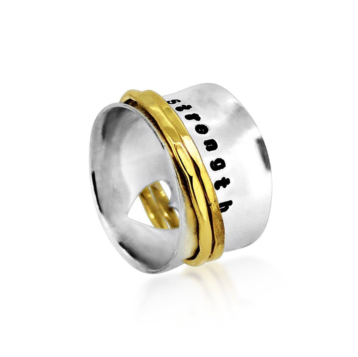 engraved heart spinner ring