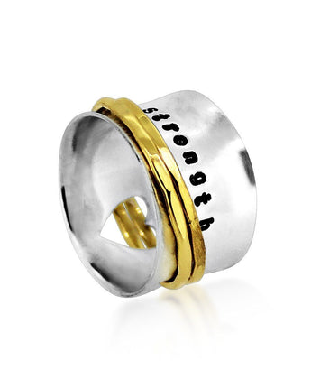 Open Heart Spinner Ring Women's Engraved Ring