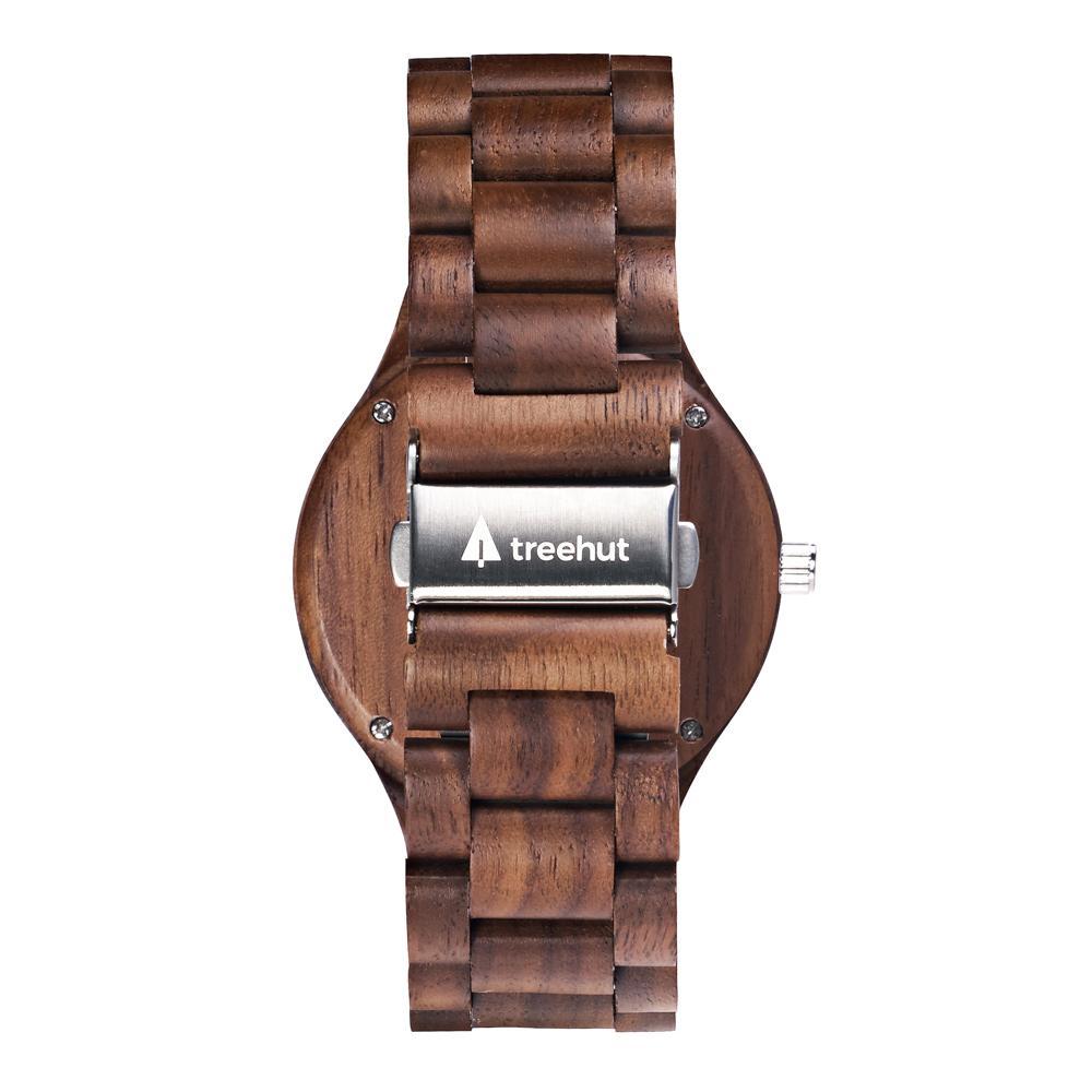 Classic Multifunction Walnut Blue Men's Wooden Watch