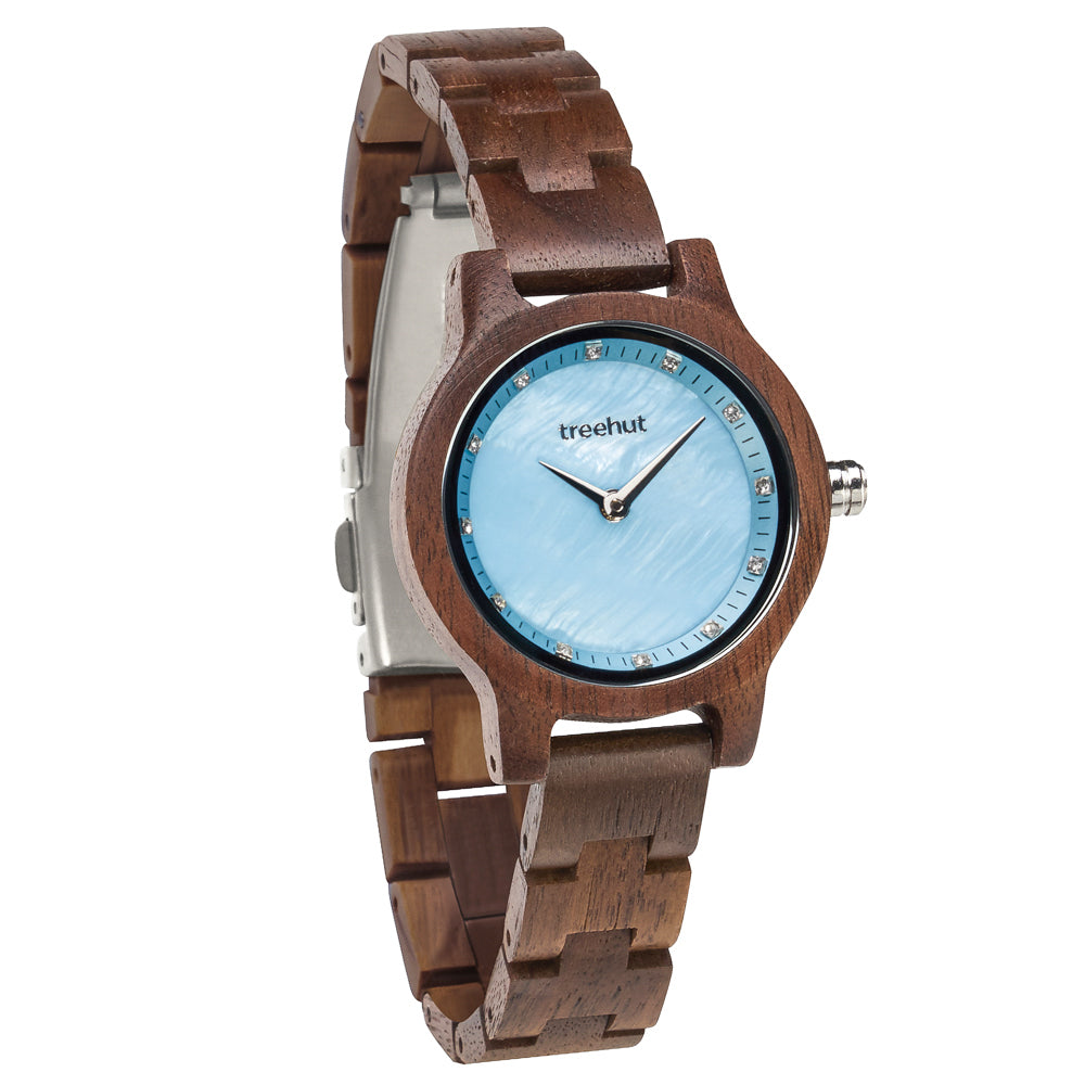 Pearl Petite Walnut Sky Women's Wooden Watch