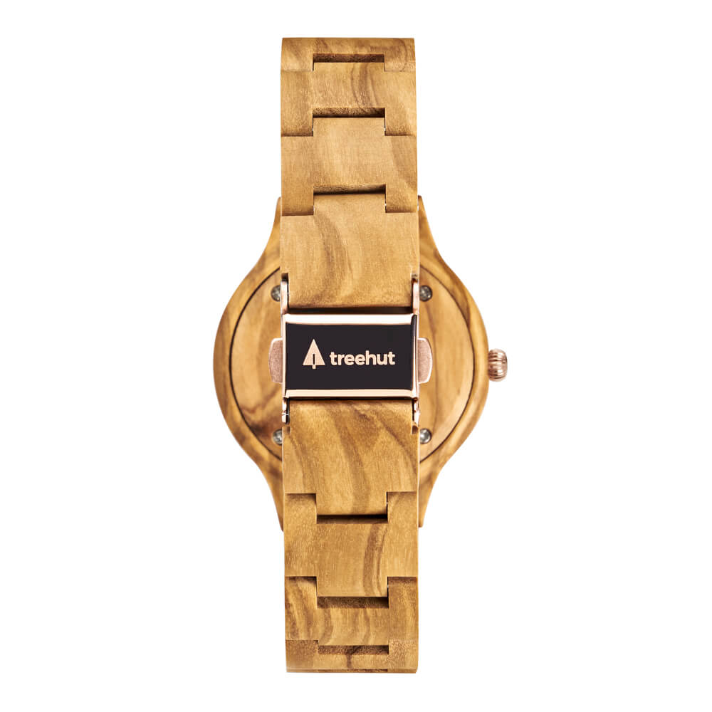 Emma Olive Fog Women's Wooden Watch