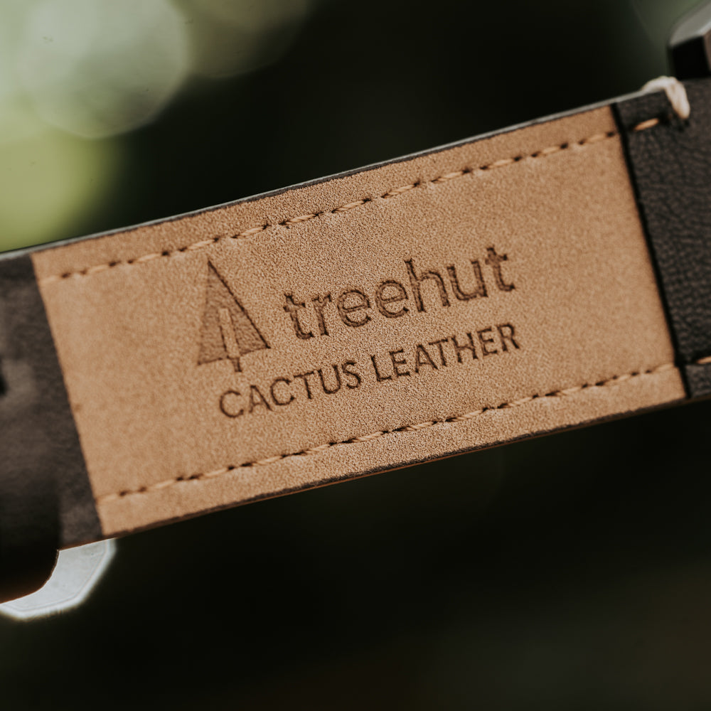 20mm Black Cactus Leather Band For Men