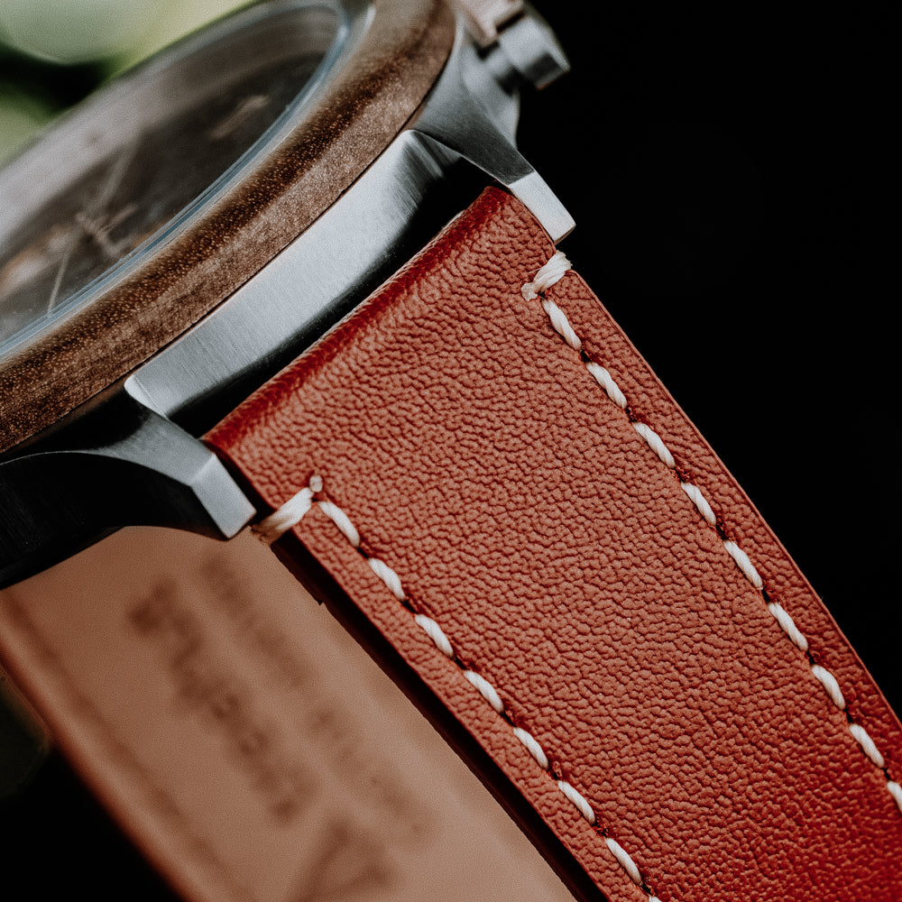 20mm Brown Cactus Leather Band for Men