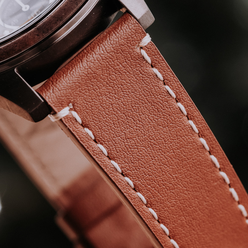 20mm Brown Cactus Leather Band for Men