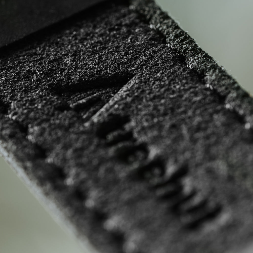 20mm Black Matte Leather Band For Men
